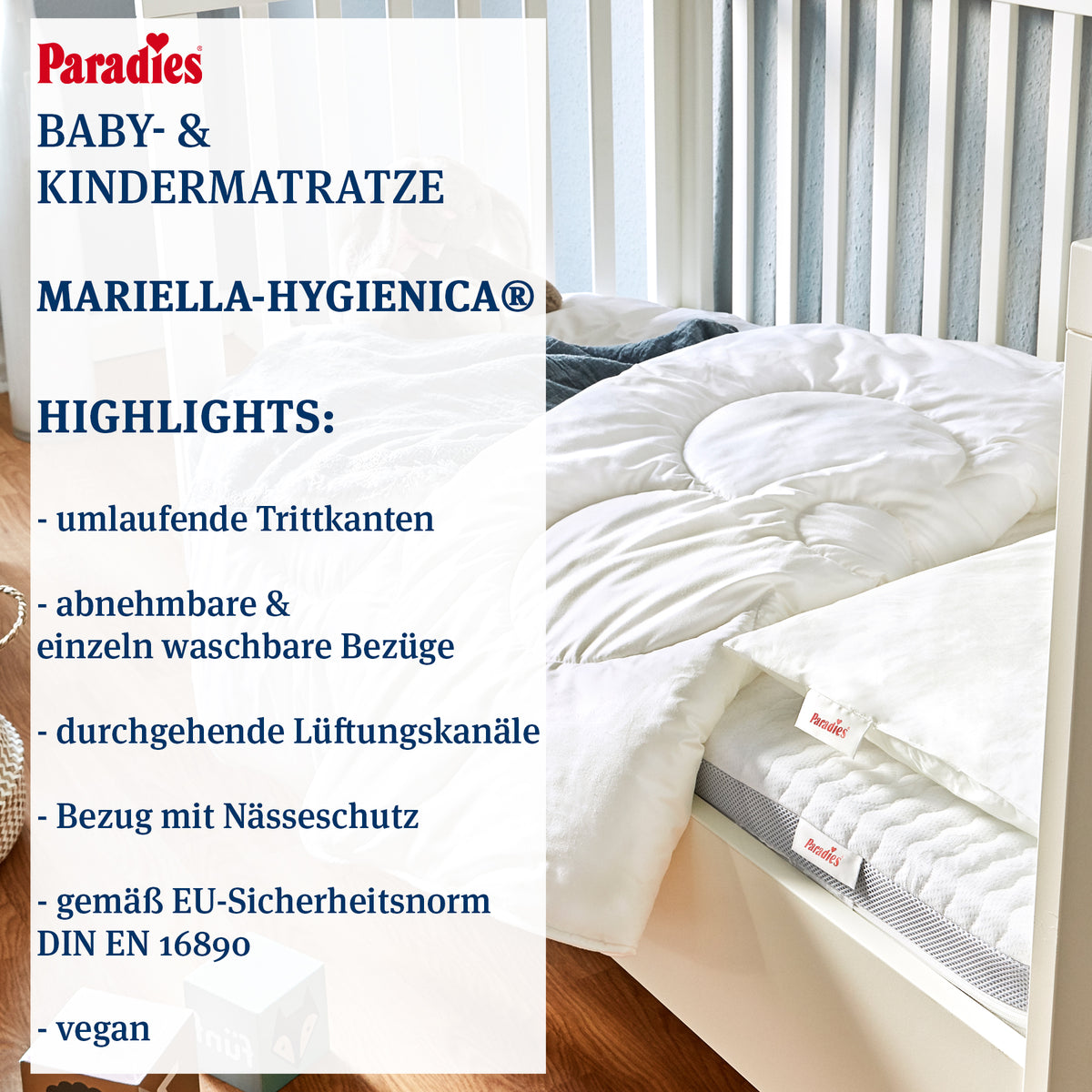 Kindermatratze Mariella-Hygienica® 60x120 cm